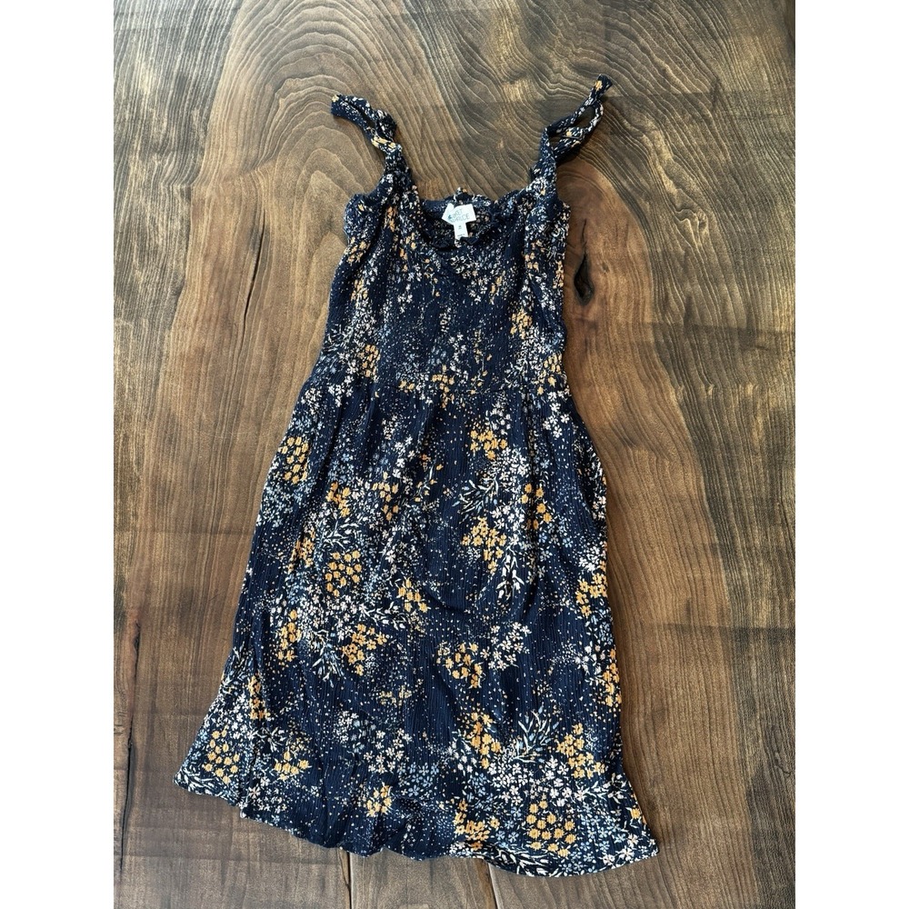 Market & Spruce Floral Print Summer Dress‎ in Navy blue w/Yellow & White Flowers